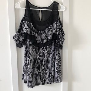 Zebra print off the shoulders dressy tank